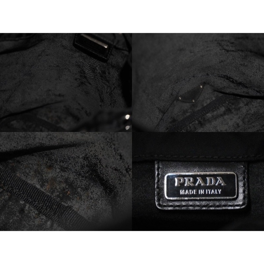 PRADA Drawstring Pouch Triangle Logo Tessuto Black - Picture 9 of 9